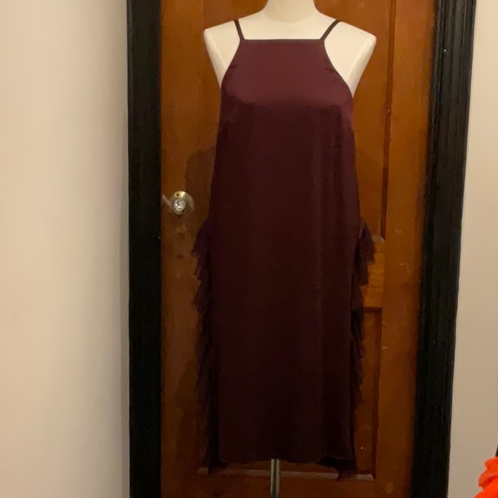 Elizabeth & James Loma Boysenberry Ruffle Flare Dress $425 size 4